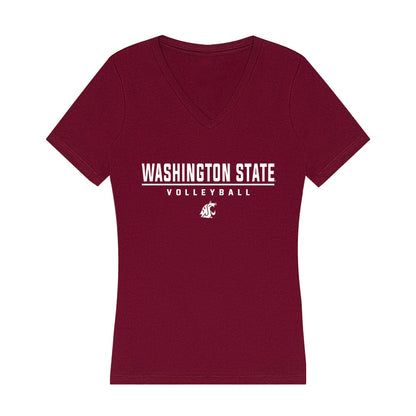 WSU - NCAA Women's Volleyball : ziah sneva - Women's V-Neck T-Shirt-0