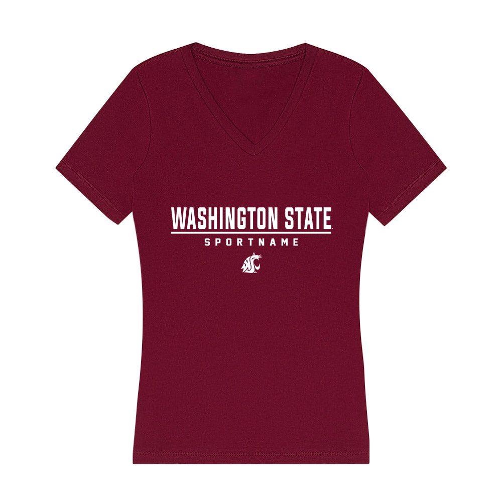 WSU - NCAA Women's Basketball : Jenna Villa - Women's V-Neck T-Shirt-0