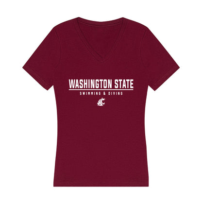 WSU - NCAA Women's Swimming & Diving : Mychal Morabito - Women's V-Neck T-Shirt-0