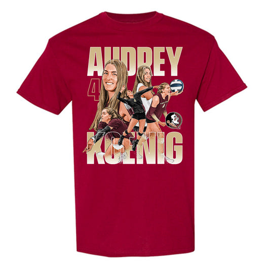 FSU - NCAA Women's Volleyball : Audrey Koenig - Player Collage T-Shirt