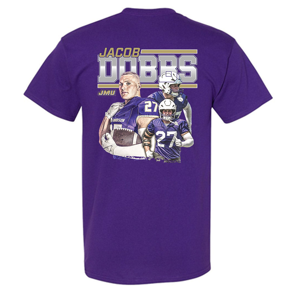 JMU - NCAA Football : Jacob Dobbs - Player Collage T-Shirt