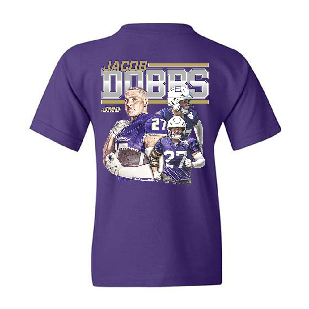 JMU - NCAA Football : Jacob Dobbs - Player Collage Youth T-Shirt