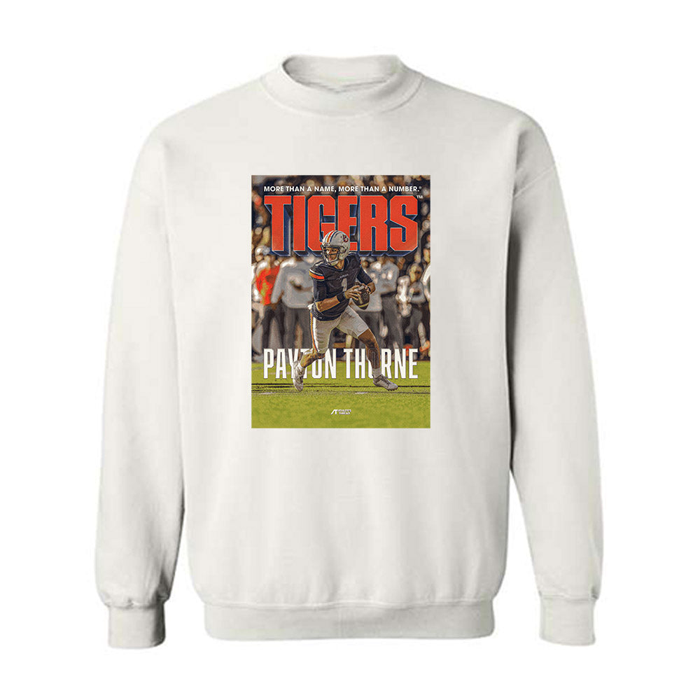 Auburn - NCAA Football : Payton Thorne - SLAM Player Illustration Crewneck Sweatshirt-0