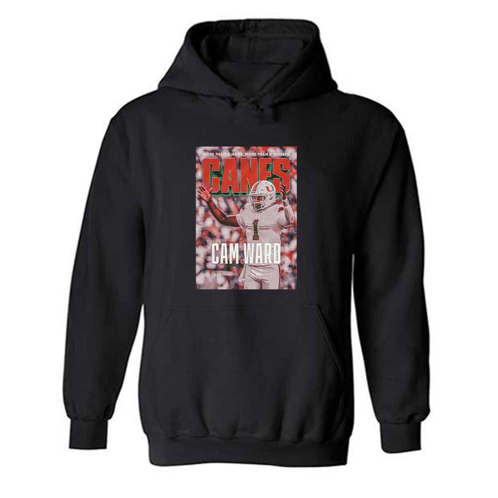 Miami - NCAA Football : Cam Ward - SLAM Player Illustration Hooded Sweatshirt-0