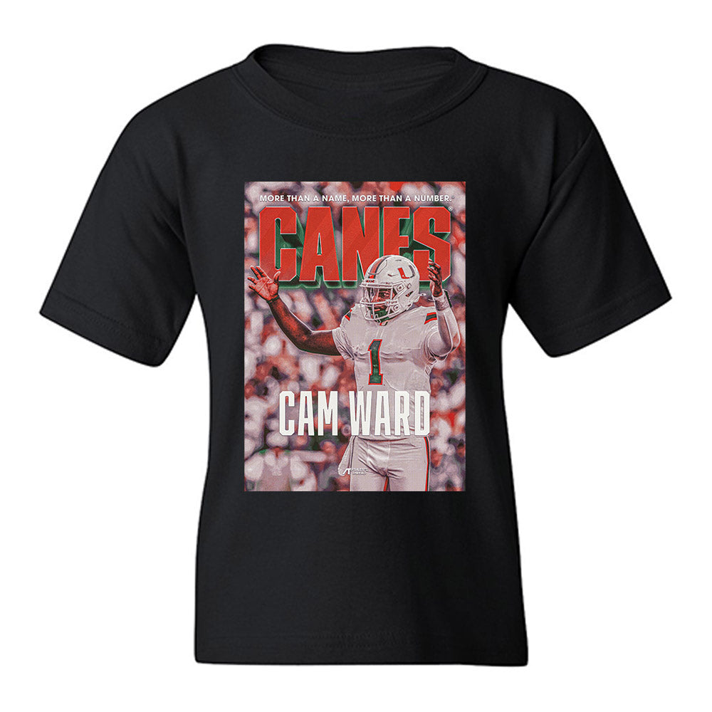 Miami - NCAA Football : Cam Ward - SLAM Player Illustration Youth T-Shirt-0