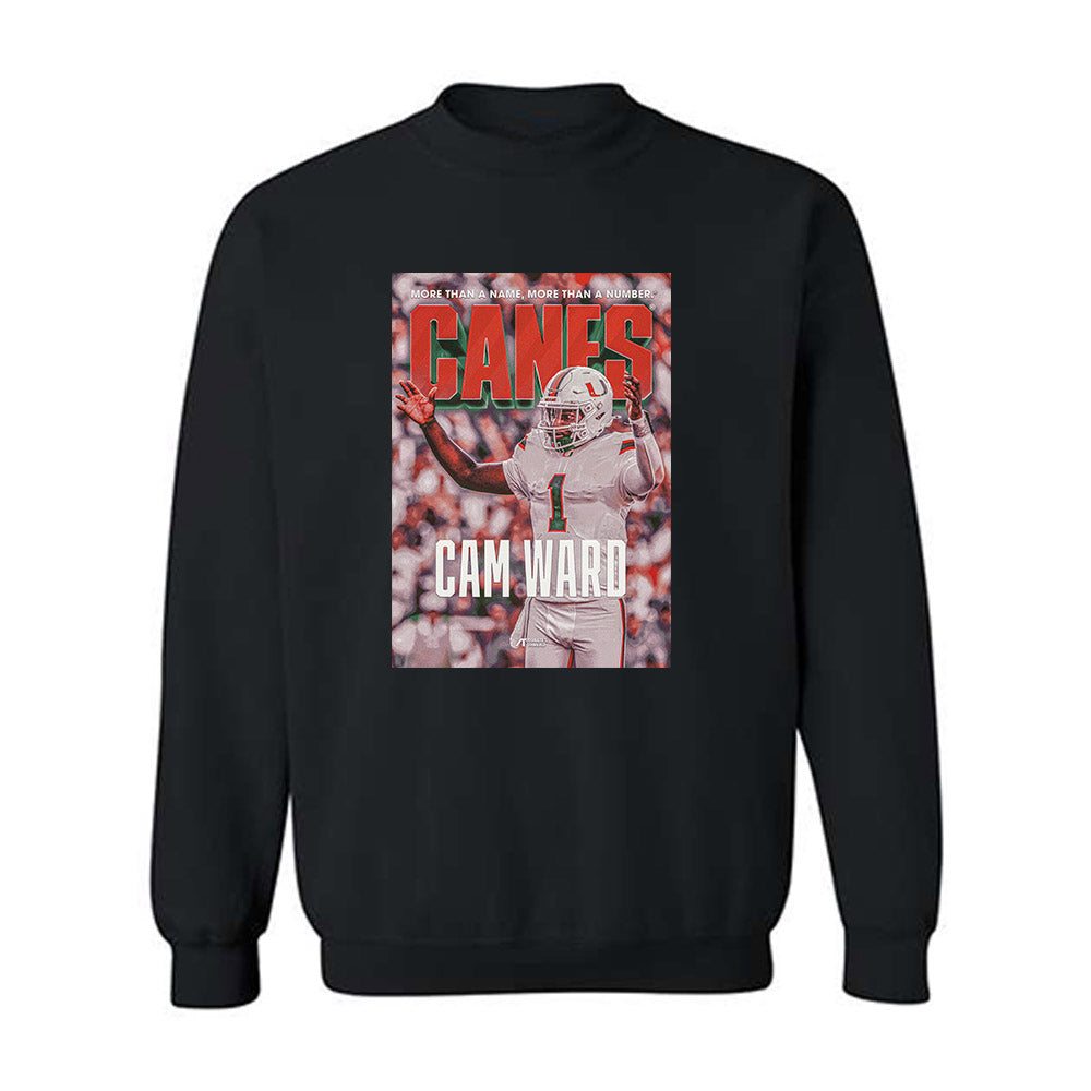 Miami - NCAA Football : Cam Ward - SLAM Player Illustration Crewneck Sweatshirt-0