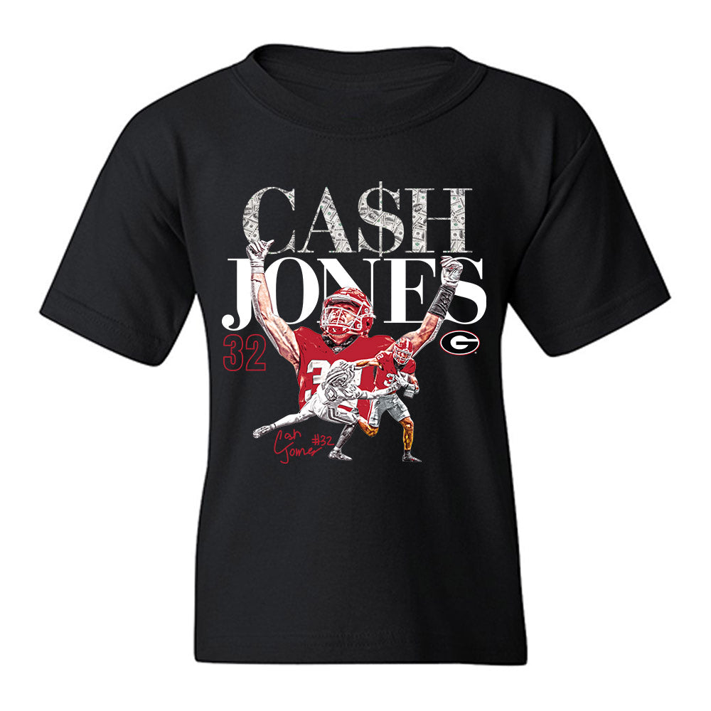 Georgia - NCAA Football : Cash Jones - Youth T-Shirt-0