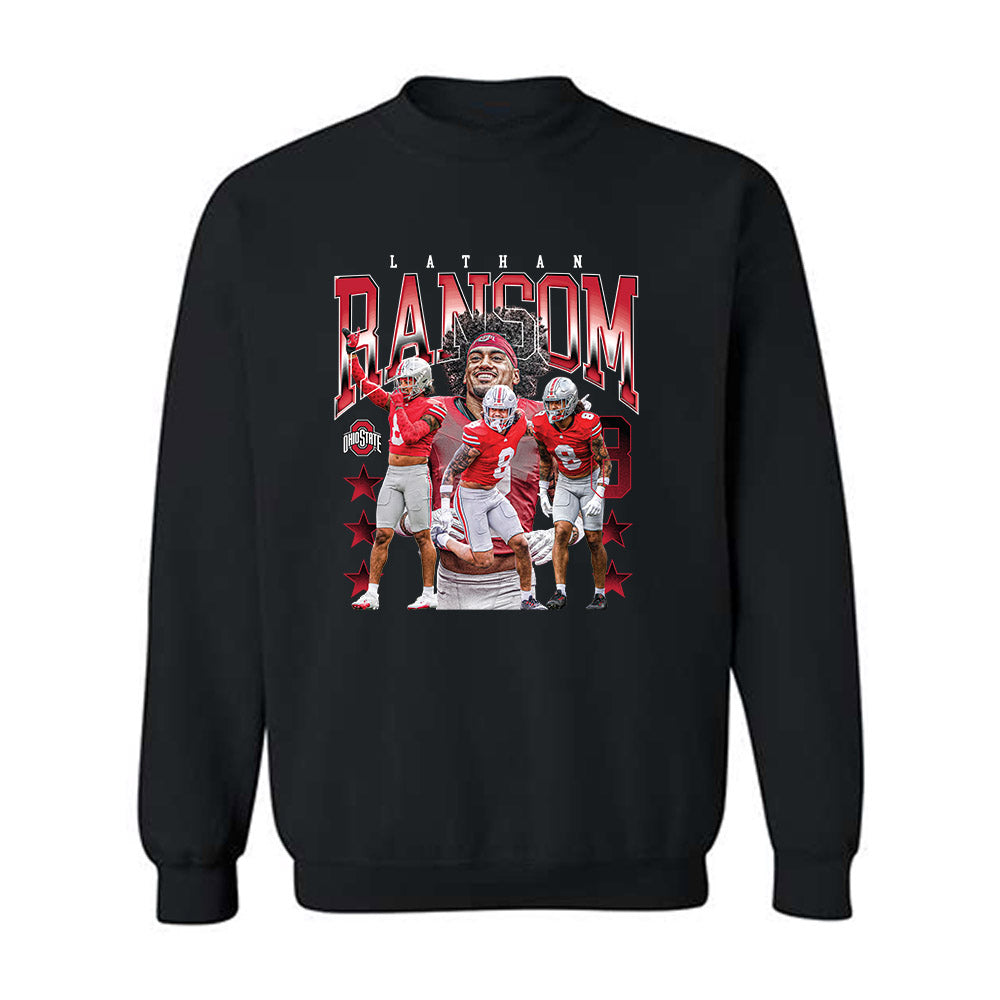 Ohio State - NCAA Football : Lathan Ransom - Player Collage Crewneck Sweatshirt