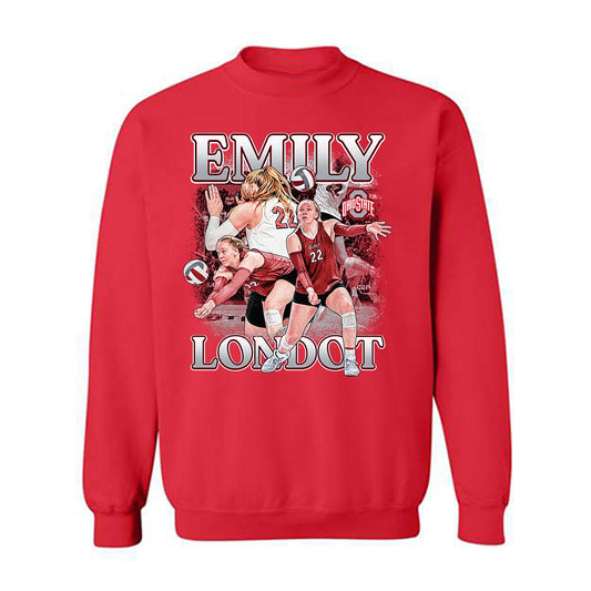 Ohio State - NCAA Women's Volleyball : Emily Londot - Player Collage Crewneck Sweatshirt-0