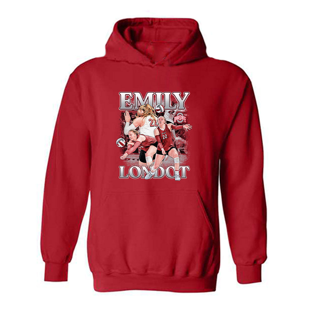 Ohio State - NCAA Women's Volleyball : Emily Londot - Player Collage Hooded Sweatshirt-0