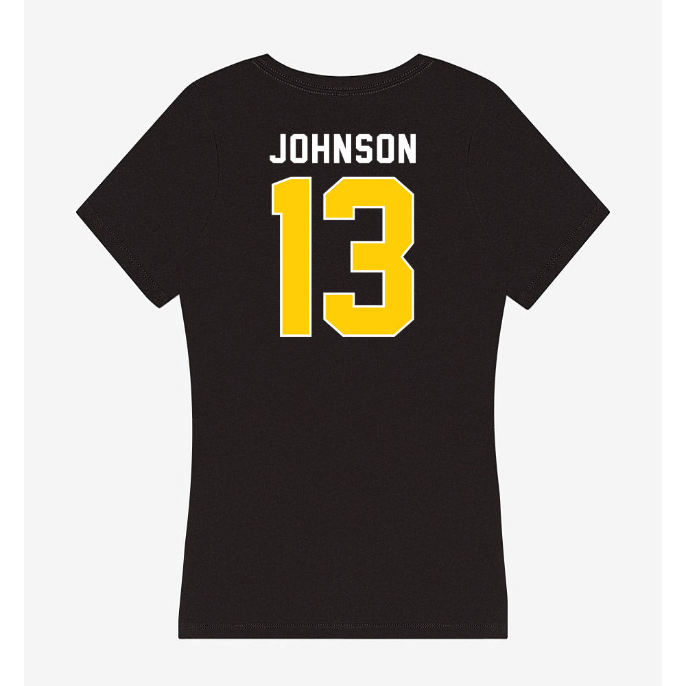 Iowa - NCAA Women's Basketball : Kennise Johnson - Women's V-Neck T-Shirt-1