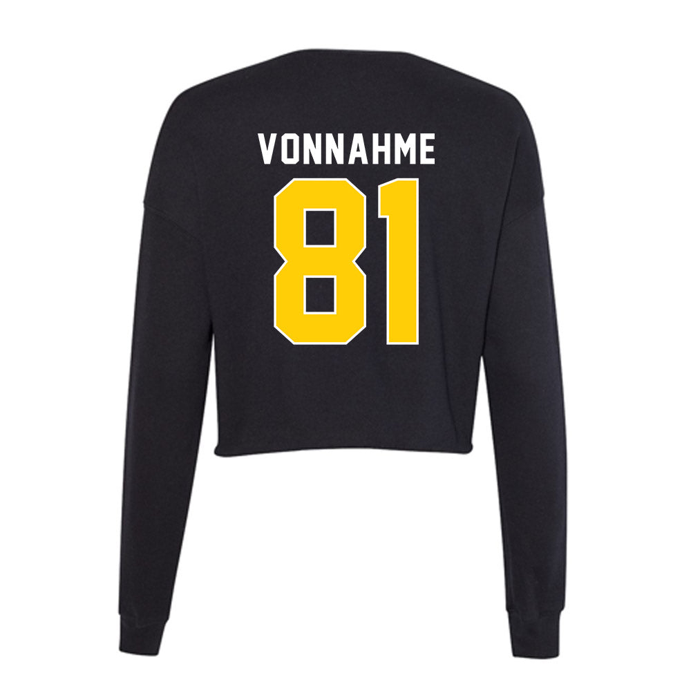 Iowa - NCAA Football : DJ Vonnahme - Women's Cropped Crew Fleece-1