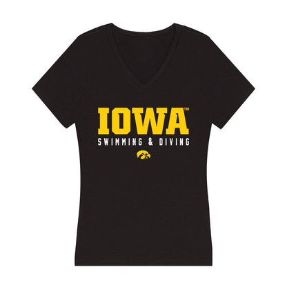 Iowa - NCAA Women's Swimming & Diving : Sila Ozkazanc - Women's V-Neck T-Shirt-0