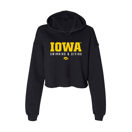 Iowa - NCAA Women's Swimming & Diving : Lainey Woodward - Women's Crop Fleece Hoodie-0