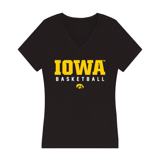 Iowa - NCAA Women's Basketball : Kennise Johnson - Women's V-Neck T-Shirt-0