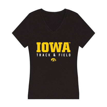 Iowa - NCAA Men's Track & Field : Drew Dillard - Women's V-Neck T-Shirt-0