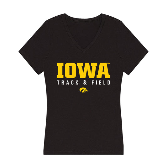 Iowa - NCAA Men's Track & Field : Mike Stein - Women's V-Neck T-Shirt-0