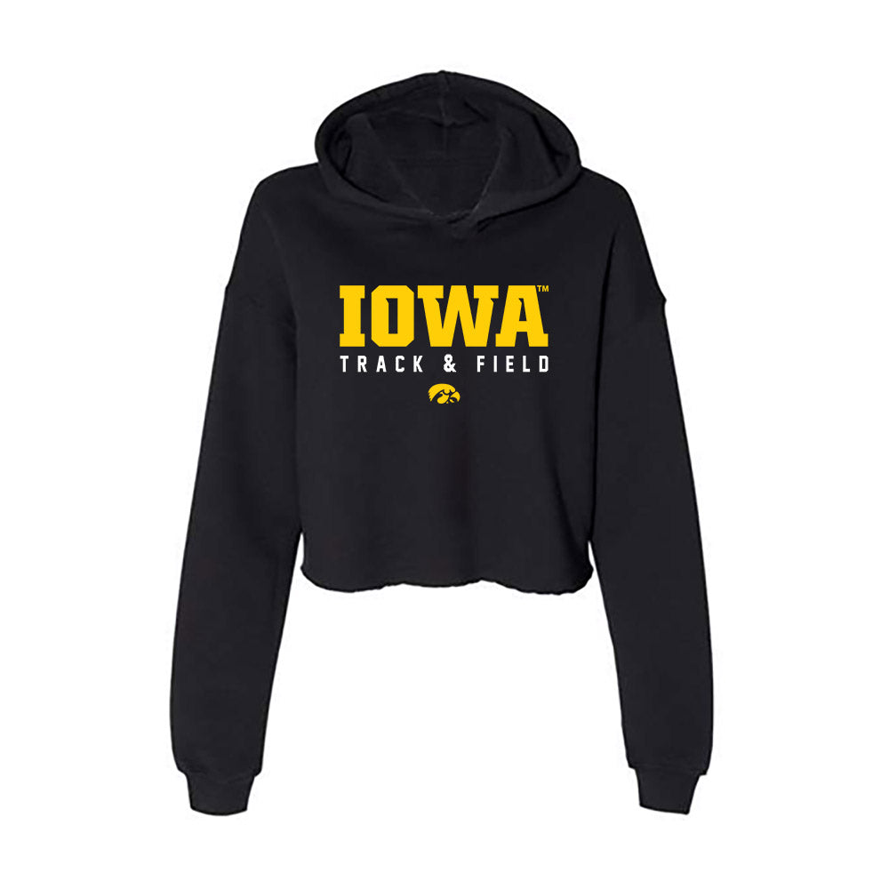 Iowa - NCAA Men's Track & Field : Tyrese Miller - Women's Crop Fleece Hoodie-0