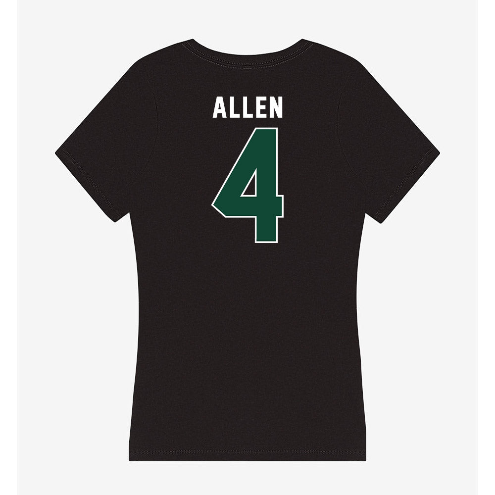 Miami - NCAA Men's Basketball : Marcus Allen - Women's V-Neck T-Shirt-1