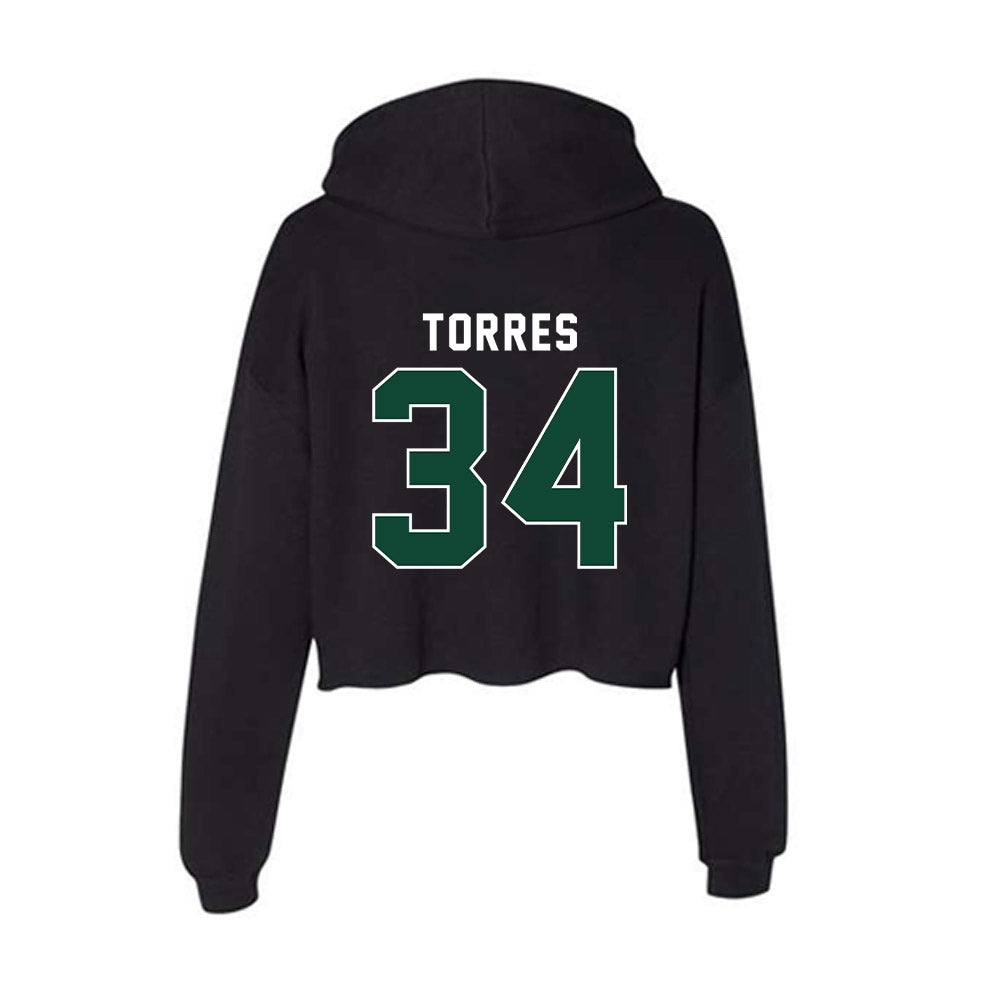 Miami - NCAA Baseball : Michael Torres - Women's Crop Fleece Hoodie-1