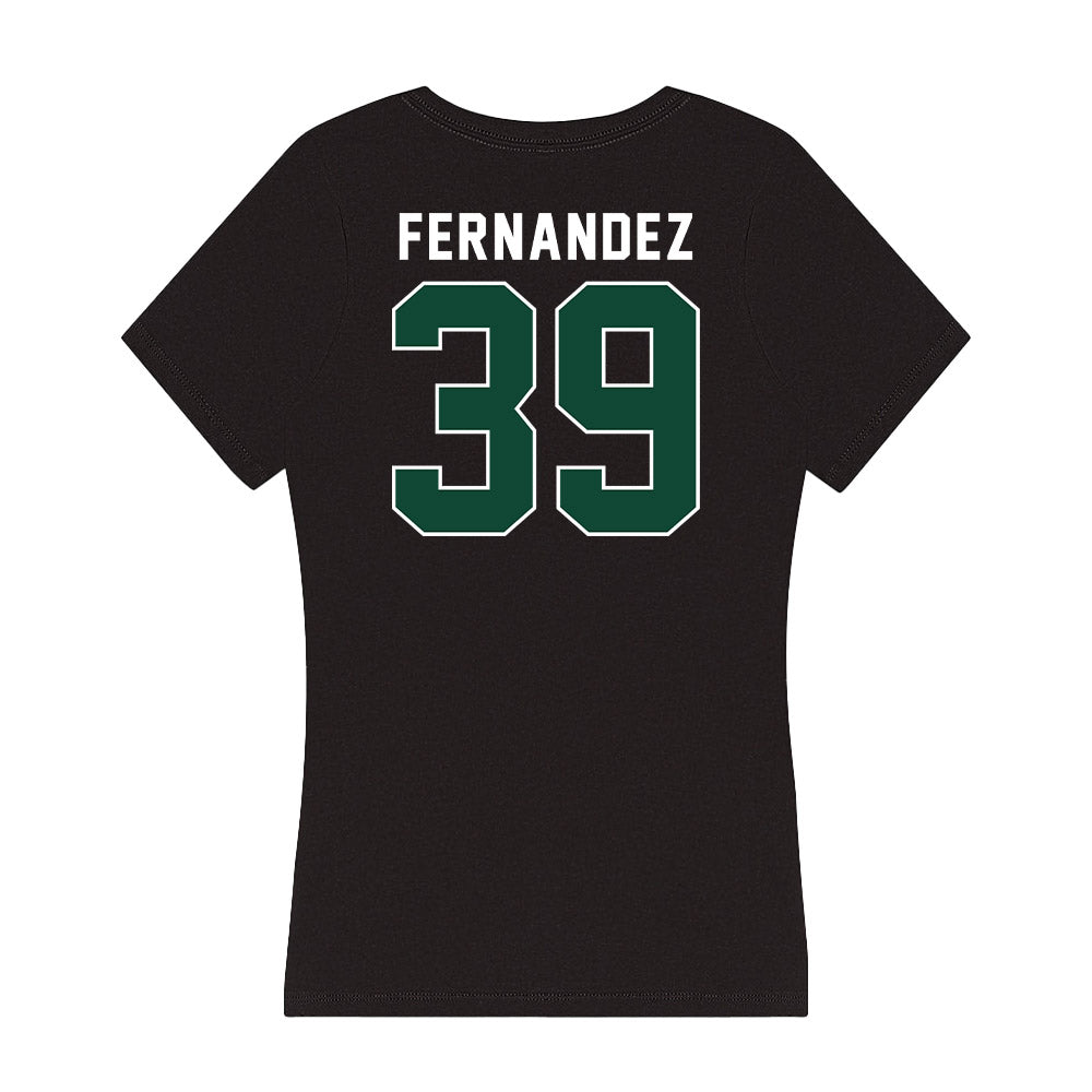 Miami - NCAA Baseball : Michael Fernandez - Women's V-Neck T-Shirt-1