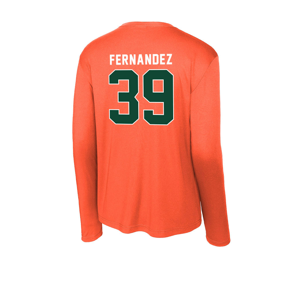 Miami - NCAA Baseball : Michael Fernandez - Activewear Long Sleeve T-Shirt-1