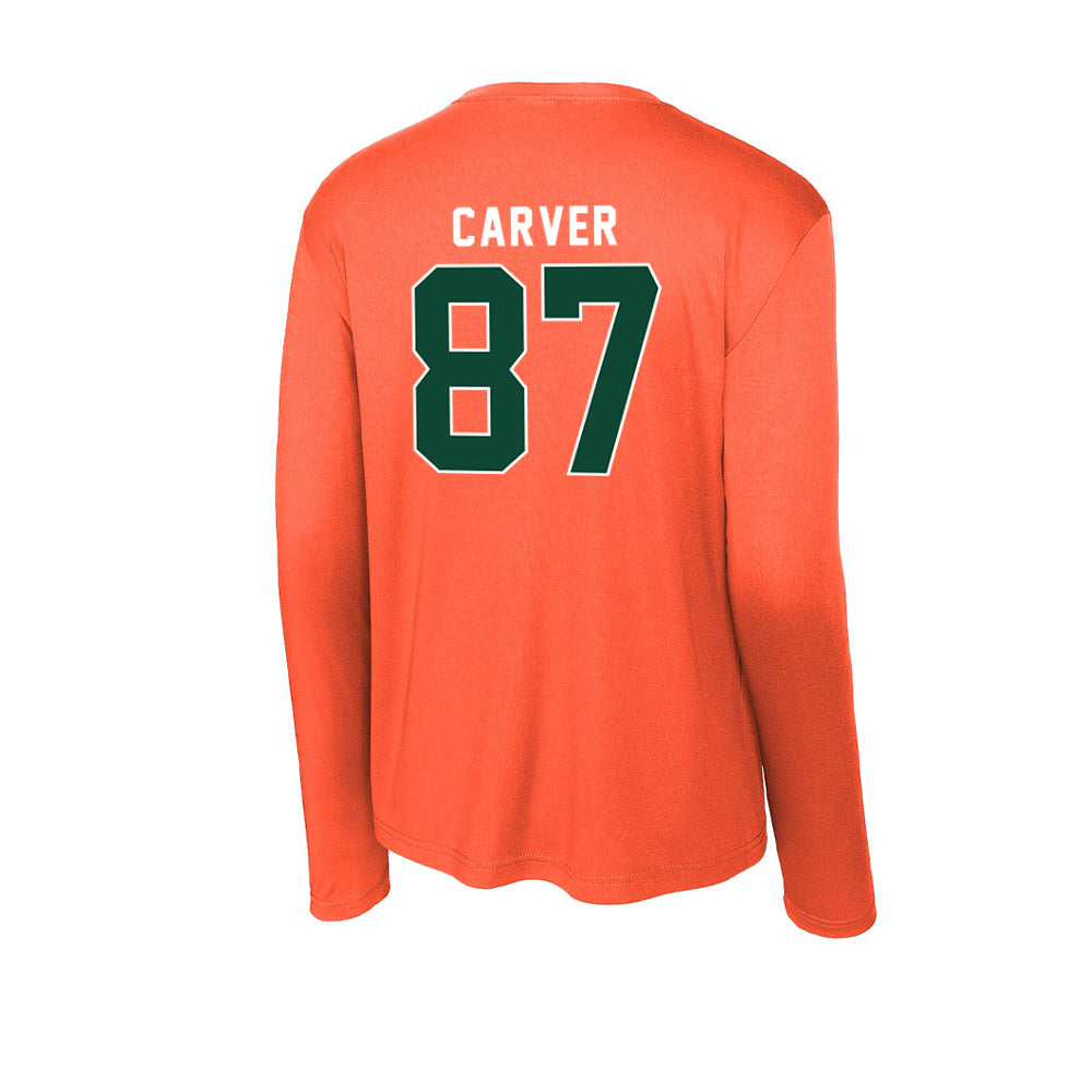 Miami - NCAA Football : Hunter Carver - Activewear Long Sleeve T-Shirt-1
