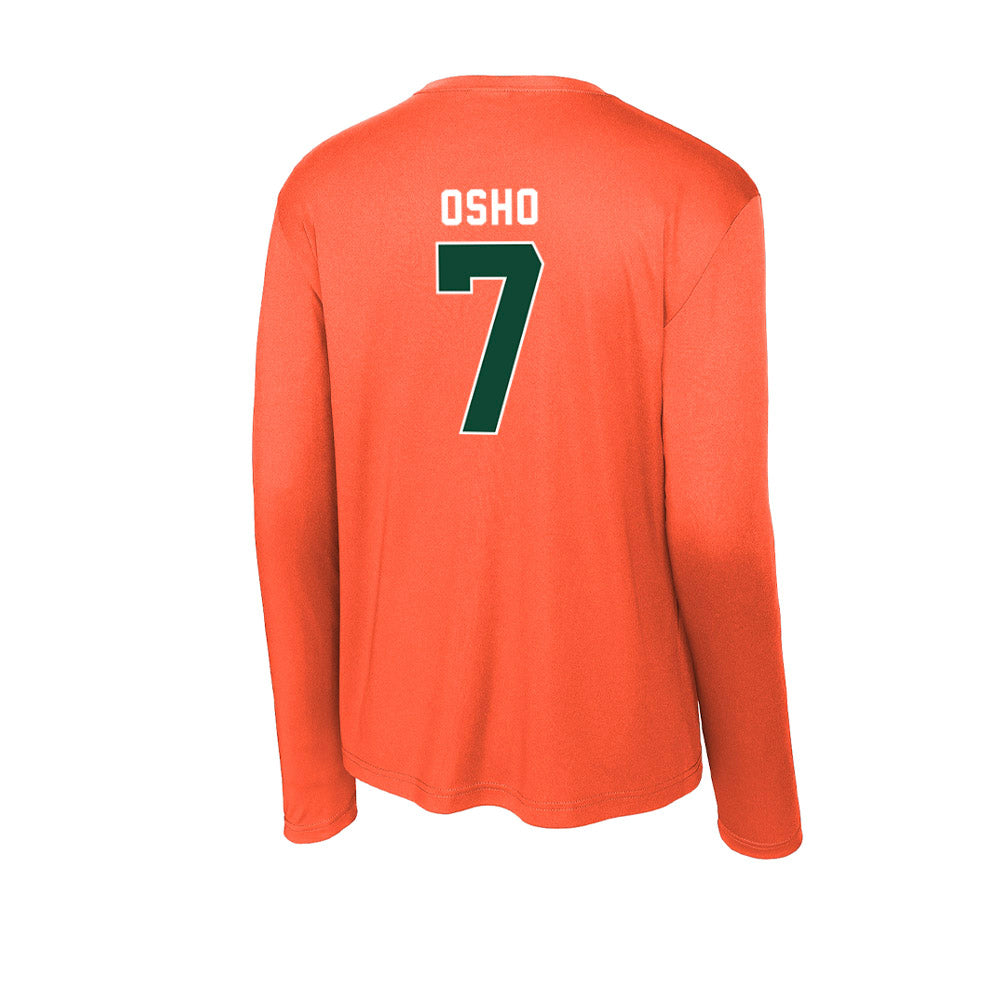 Miami - NCAA Women's Basketball : Danielle Osho - Activewear Long Sleeve T-Shirt-1