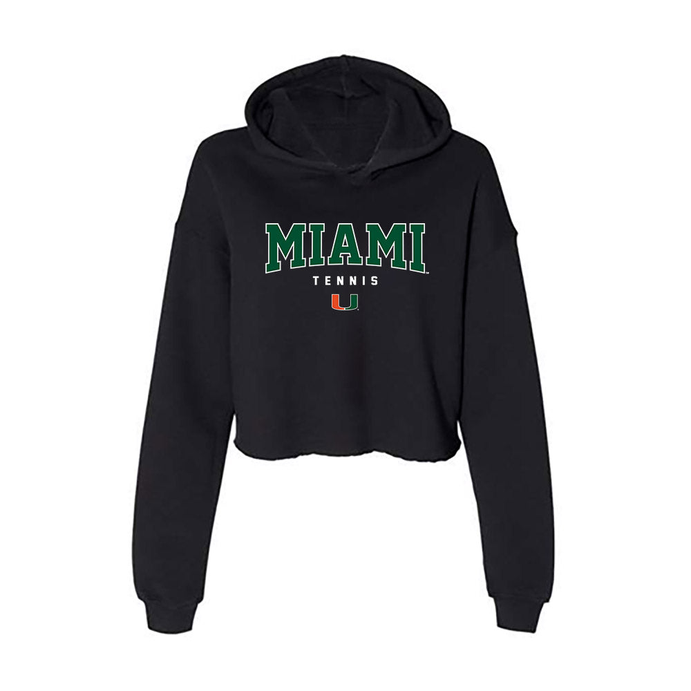Miami - NCAA Women's Tennis : Qavia Lopez - Women's Crop Fleece Hoodie-0