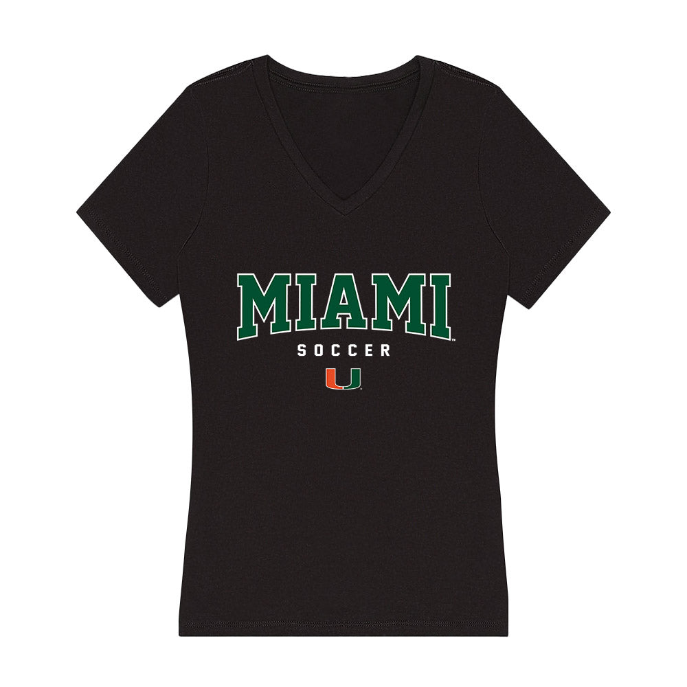 Miami - NCAA Women's Soccer : Jordyn Womack - Women's V-Neck T-Shirt-0