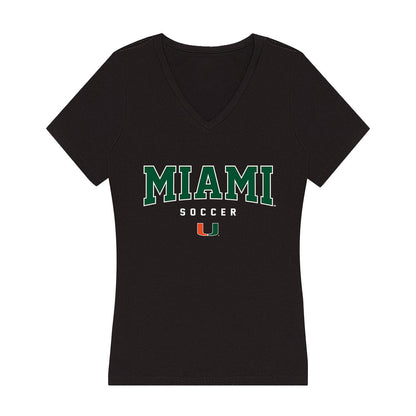 Miami - NCAA Women's Soccer : Jordyn Womack - Women's V-Neck T-Shirt-0