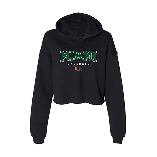 Miami - NCAA Baseball : Anthony Ciscar - Women's Crop Fleece Hoodie-0