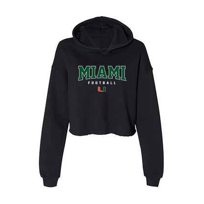 Miami - NCAA Football : Riley Williams - Women's Crop Fleece Hoodie-0