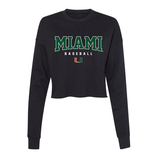 Miami - NCAA Baseball : Carson Fischer - Women's Cropped Crew Fleece-0