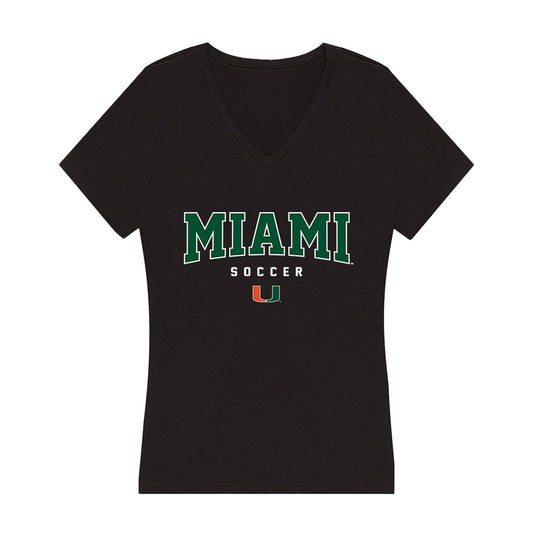 Miami - NCAA Women's Soccer : Kyla Gallagher - Women's V-Neck T-Shirt-0