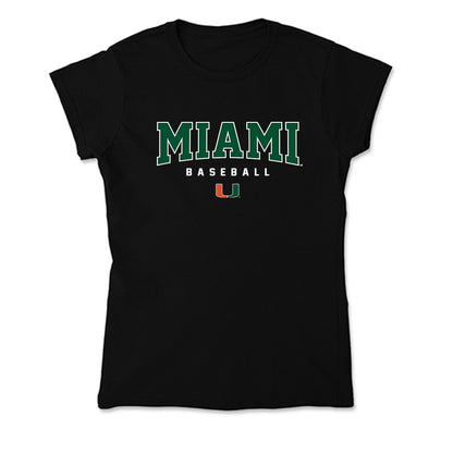 Miami - NCAA Baseball : Sebastian Santos-Olson - Soft Style Women’s T-Shirt-0