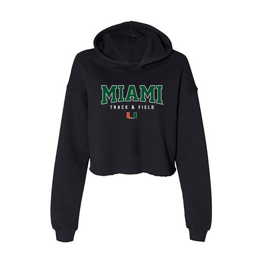 Miami - NCAA Men's Track & Field : George Franks - Women's Crop Fleece Hoodie-0