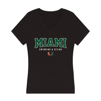 Miami - NCAA Men's Swimming & Diving : Mohamed Farouk - Women's V-Neck T-Shirt-0