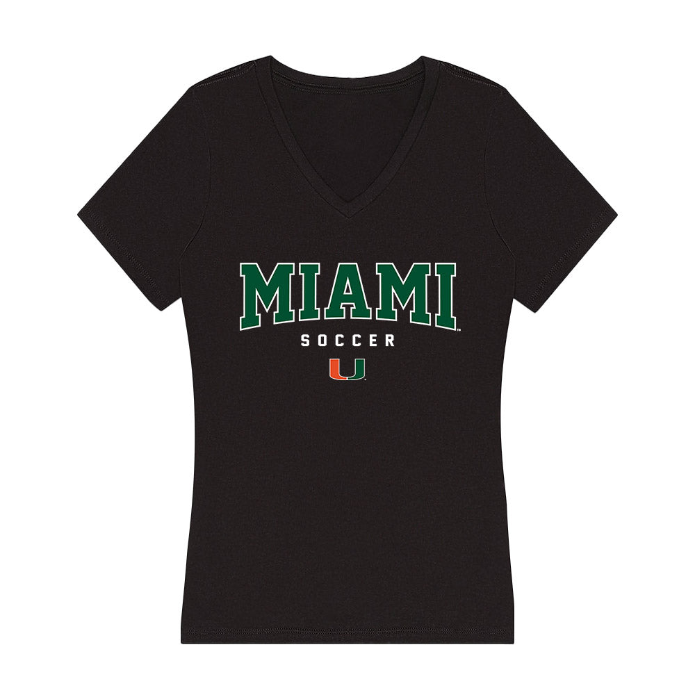 Miami - NCAA Women's Soccer : Sarah Greiner - Women's V-Neck T-Shirt-0