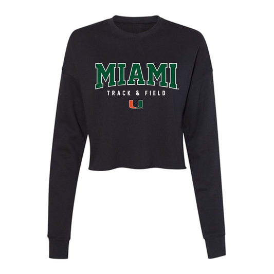Miami - NCAA Men's Track & Field : Carter Cukerstein - Women's Cropped Crew Fleece-0