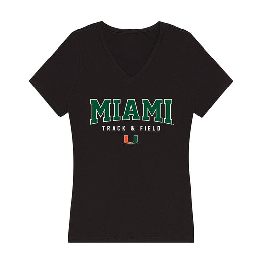 Miami - NCAA Men's Track & Field : Carter Cukerstein - Women's V-Neck T-Shirt-0