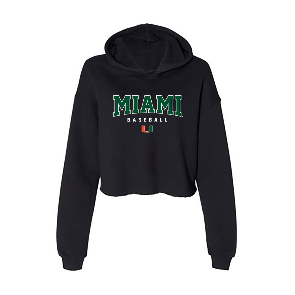 Miami - NCAA Baseball : Packy Bradley-Cooney - Women's Crop Fleece Hoodie-0