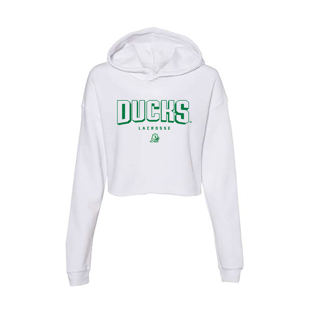 Oregon - NCAA Women's Lacrosse : Keighley Bosshardt - Women's Crop Fleece Hoodie-0