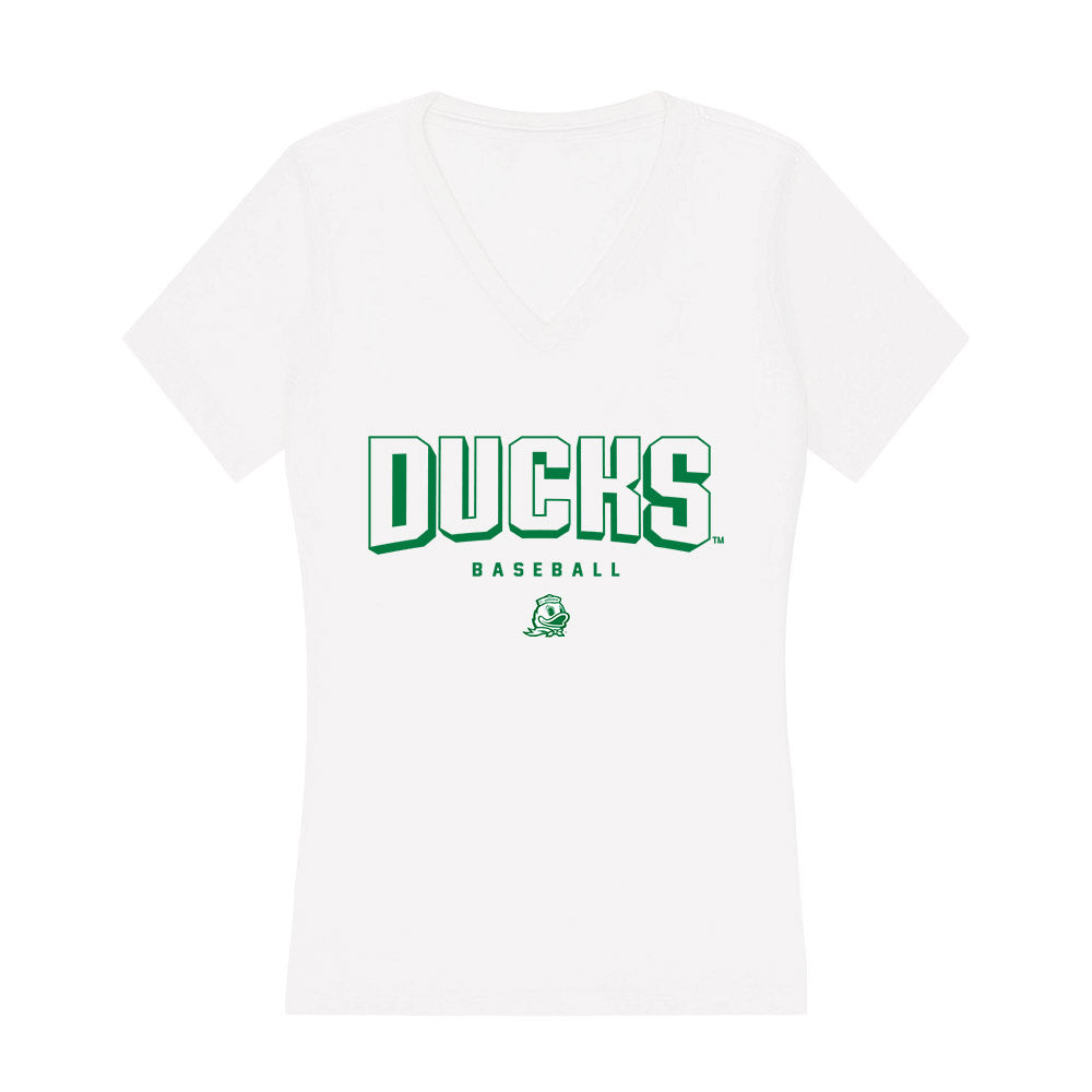 Oregon - NCAA Baseball : Austin Anderson - Women's V-Neck T-Shirt-0