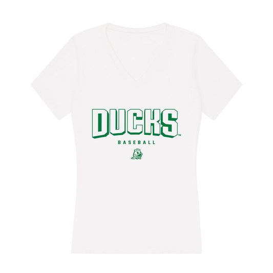 Oregon - NCAA Baseball : Austin Anderson - Women's V-Neck T-Shirt-0