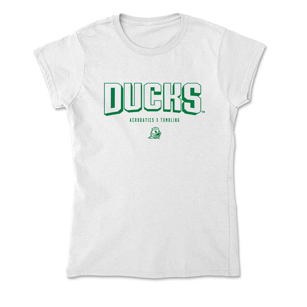 Oregon - NCAA Acrobatics & Tumbling : Stephanie Castro - Soft Style Women’s T-Shirt-0