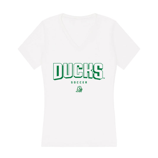 Oregon - NCAA Women's Soccer : Karolina Jasaityte - Women's V-Neck T-Shirt-0