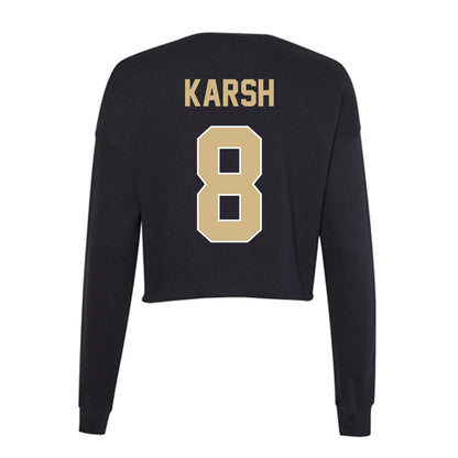 Purdue - NCAA Women's Basketball : Hila Karsh - Women's Cropped Crew Fleece-1