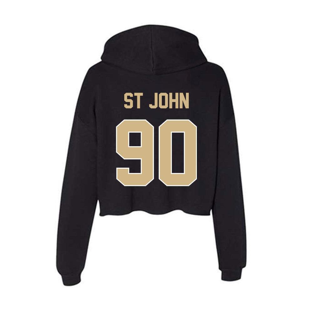 Purdue - NCAA Football : Elijah St John - Women's Crop Fleece Hoodie-1