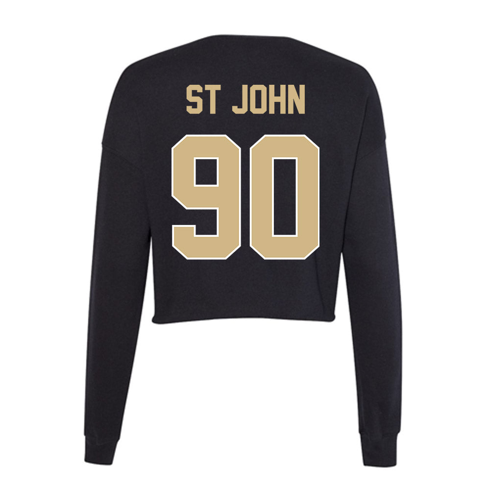 Purdue - NCAA Football : Elijah St John - Women's Cropped Crew Fleece-1